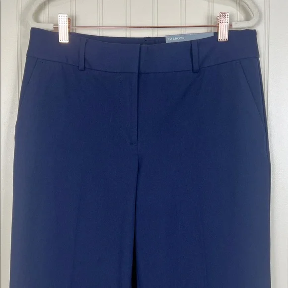 New Talbots Newport Pant Trouser Leg Full Length Navy Blue Size 8 - Picture 3 of 13